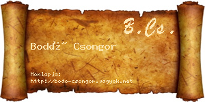 Bodó Csongor névjegykártya